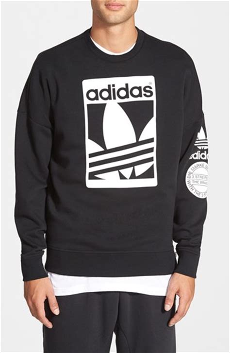 men's adidas originals street graphic crewneck sweatshirt|adidas short sleeve hoodie.